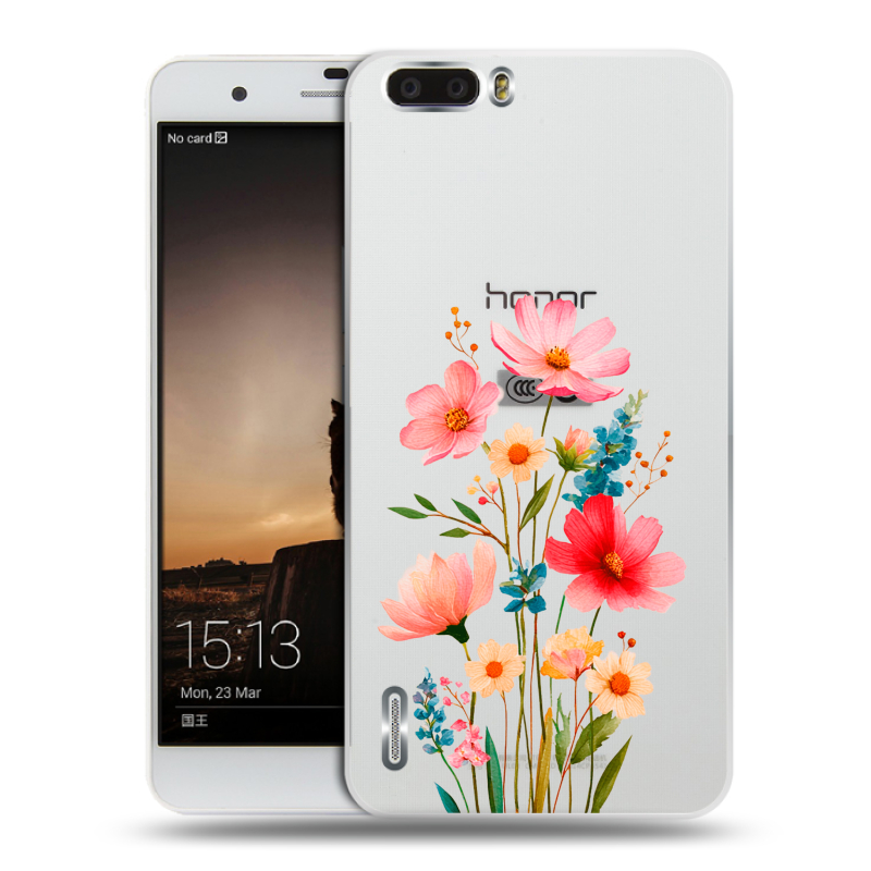 Пластиковый чехол на Huawei Honor 6 Plus с принтом Цветы Пластиковый чехол на Huawei Honor 6 Plus с принтом Цветы