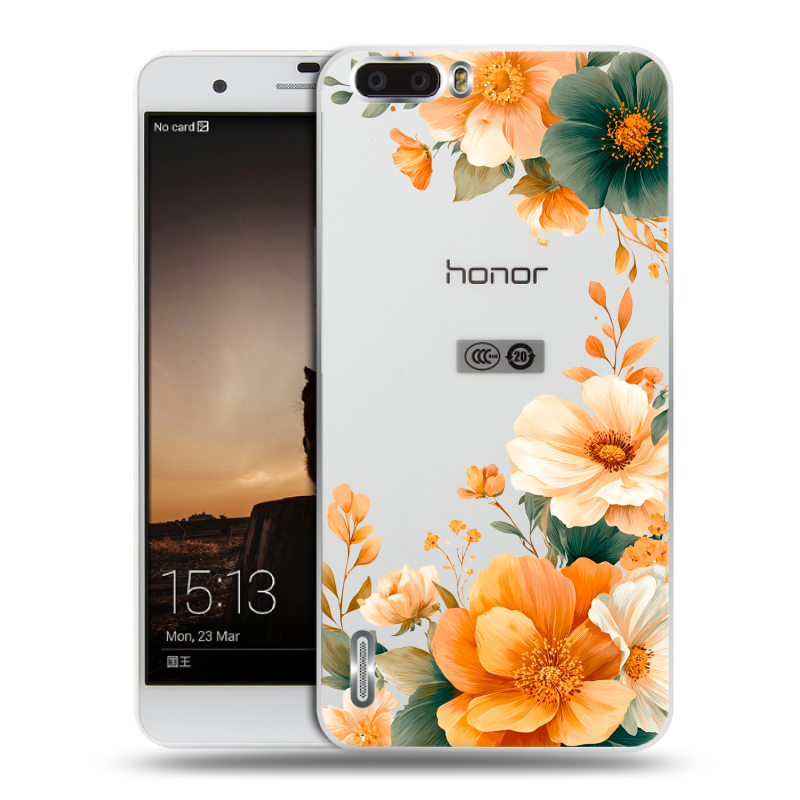 Пластиковый чехол на Huawei Honor 6 Plus с принтом Цветы принт Пластиковый чехол на Huawei Honor 6 Plus с принтом Цветы принт