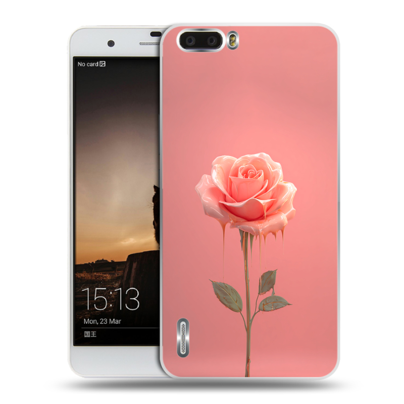 Силиконовый чехол на Huawei Honor 6 Plus с принтом Розовая роза Силиконовый чехол на Huawei Honor 6 Plus с принтом Розовая роза