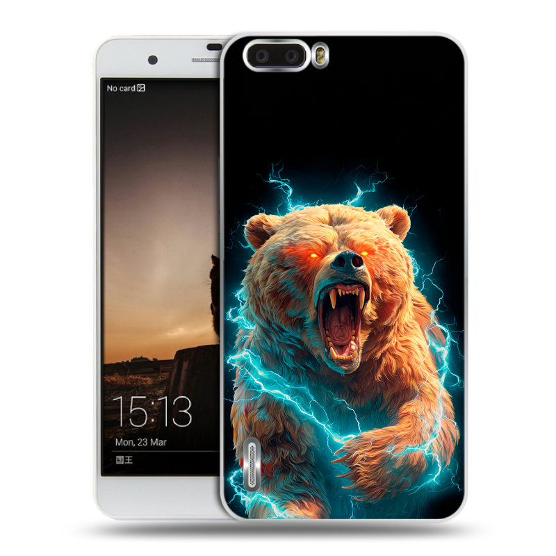 Пластиковый чехол на Huawei Honor 6 Plus с принтом Медведь Пластиковый чехол на Huawei Honor 6 Plus с принтом Медведь