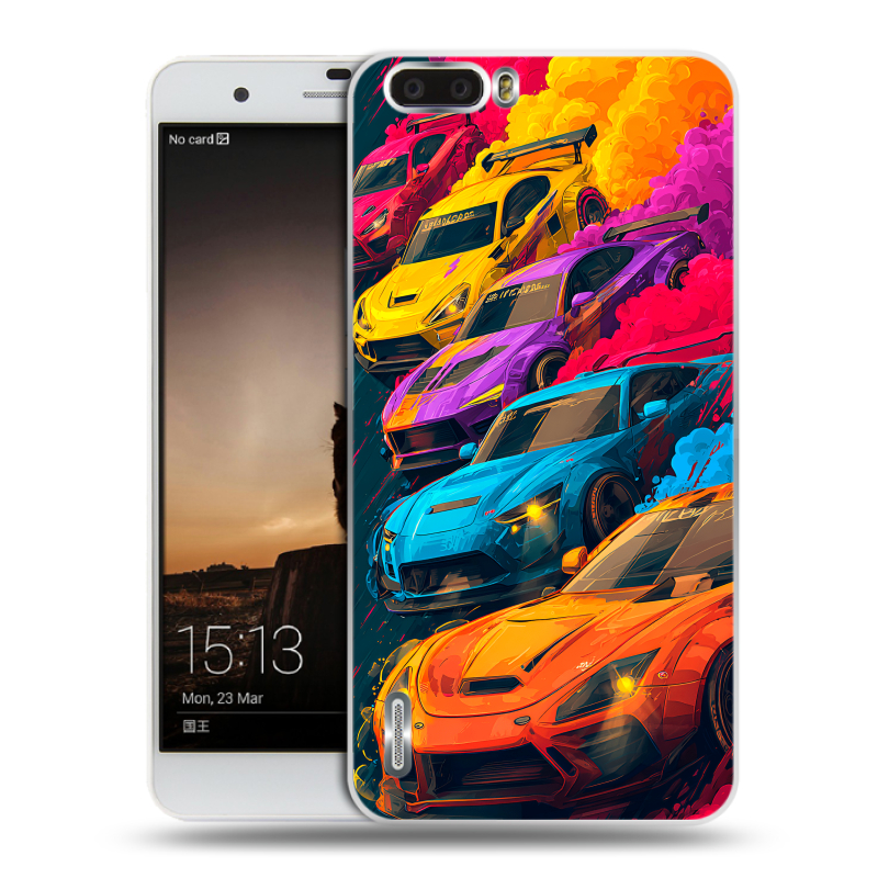 Силиконовый чехол на Huawei Honor 6 Plus с принтом Тачки Силиконовый чехол на Huawei Honor 6 Plus с принтом Тачки