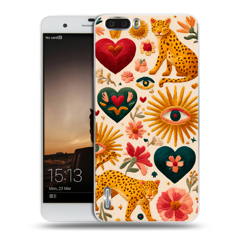 Силиконовый чехол на Huawei Honor 6 Plus с принтом Модный принт Силиконовый чехол на Huawei Honor 6 Plus с принтом Модный принт
