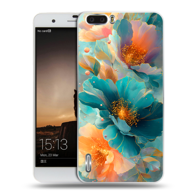 Силиконовый чехол на Huawei Honor 6 Plus с принтом Цветы Силиконовый чехол на Huawei Honor 6 Plus с принтом Цветы