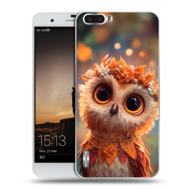 Пластиковый чехол на Huawei Honor 6 Plus с принтом Милая сова Пластиковый чехол на Huawei Honor 6 Plus с принтом Милая сова