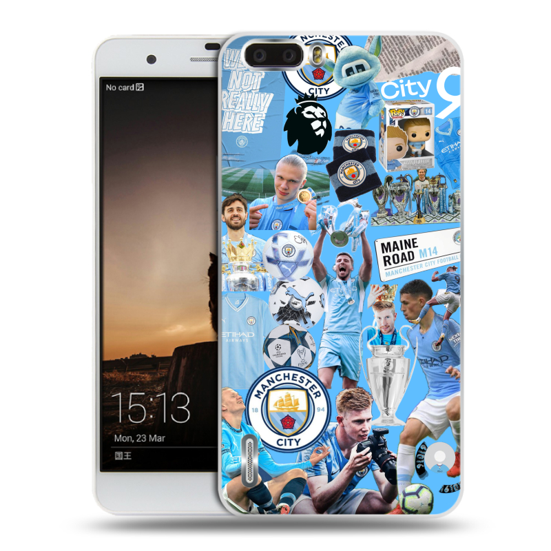 Силиконовый чехол на Huawei Honor 6 Plus с принтом Man City Манчестер Сити Силиконовый чехол на Huawei Honor 6 Plus с принтом Man City Манчестер Сити