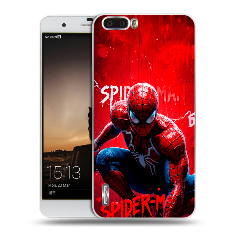 Пластиковый чехол на Huawei Honor 6 Plus с принтом Spiderman Человек паук Пластиковый чехол на Huawei Honor 6 Plus с принтом Spiderman Человек паук