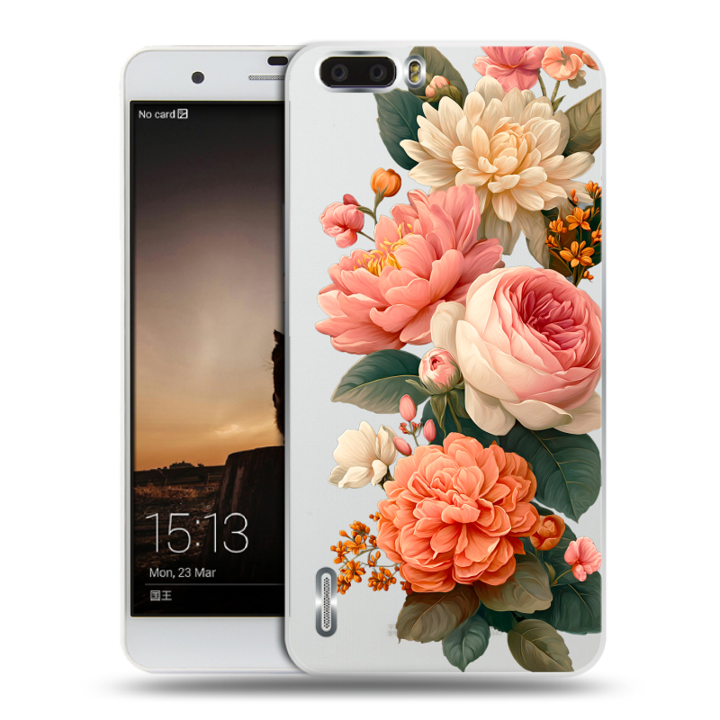 Пластиковый чехол на Huawei Honor 6 Plus с принтом цветы Пластиковый чехол на Huawei Honor 6 Plus с принтом цветы