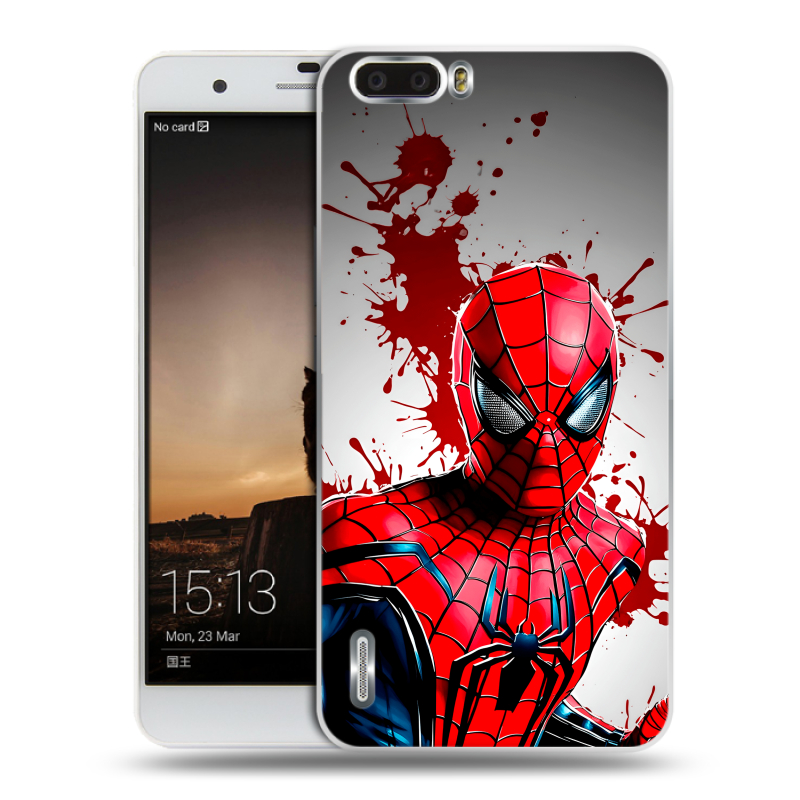 Силиконовый чехол на Huawei Honor 6 Plus с принтом Spiderman Человек паук Силиконовый чехол на Huawei Honor 6 Plus с принтом Spiderman Человек паук