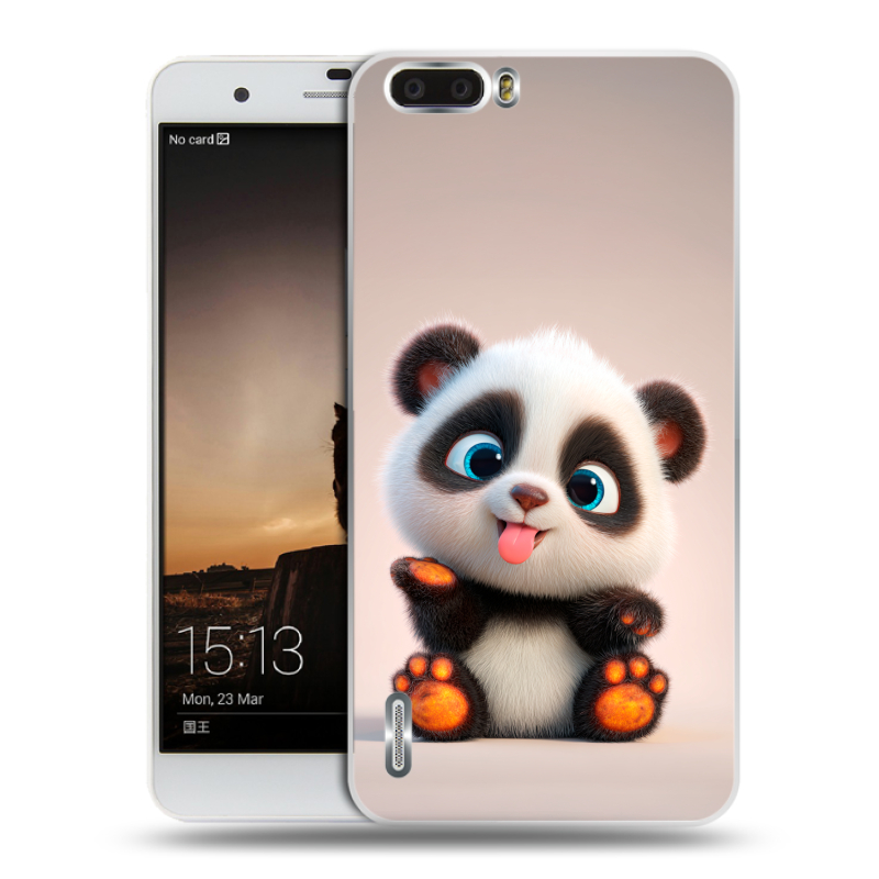 Пластиковый чехол на Huawei Honor 6 Plus с принтом милая панда Пластиковый чехол на Huawei Honor 6 Plus с принтом милая панда