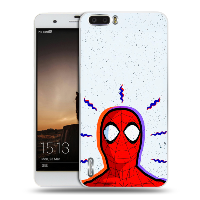 Силиконовый чехол на Huawei Honor 6 Plus с принтом Spiderman Человек паук Силиконовый чехол на Huawei Honor 6 Plus с принтом Spiderman Человек паук