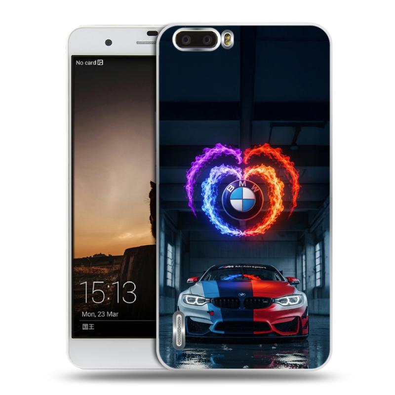 Силиконовый чехол на Huawei Honor 6 Plus с принтом BMW БМВ Силиконовый чехол на Huawei Honor 6 Plus с принтом BMW БМВ