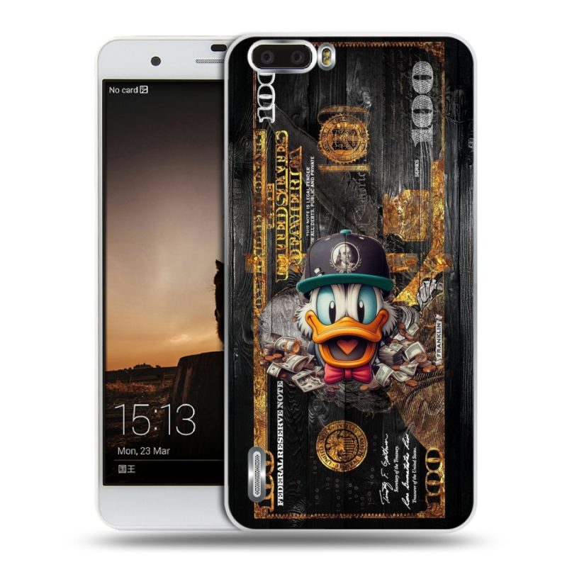 Силиконовый чехол на Huawei Honor 6 Plus с принтом Дональд Дак Доллар Силиконовый чехол на Huawei Honor 6 Plus с принтом Дональд Дак Доллар