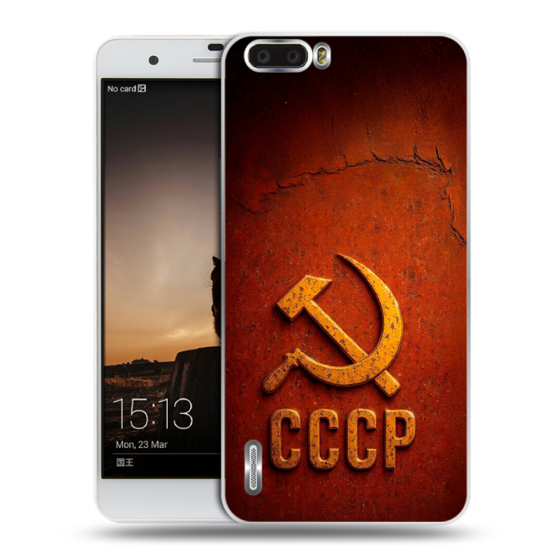 Пластиковый чехол на Huawei Honor 6 Plus с принтом Флаг Герб СССР Пластиковый чехол на Huawei Honor 6 Plus с принтом Флаг Герб СССР