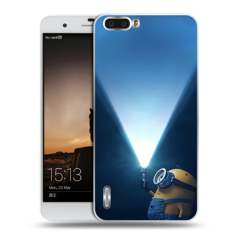 Пластиковый чехол на Huawei Honor 6 Plus с принтом Миньоны Пластиковый чехол на Huawei Honor 6 Plus с принтом Миньоны