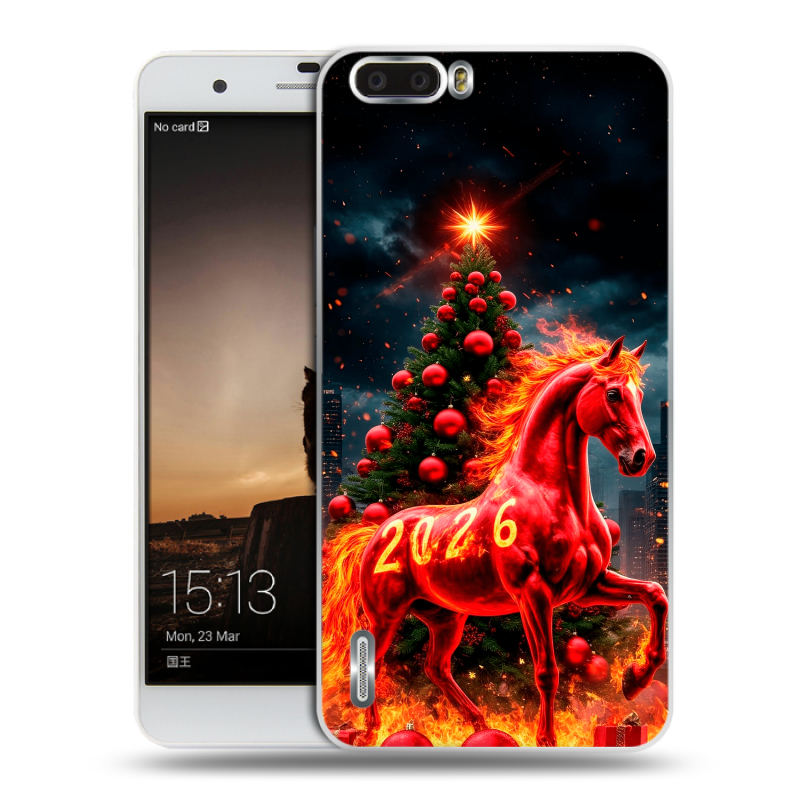 Силиконовый чехол на Huawei Honor 6 Plus с принтом Новый год Силиконовый чехол на Huawei Honor 6 Plus с принтом Новый год