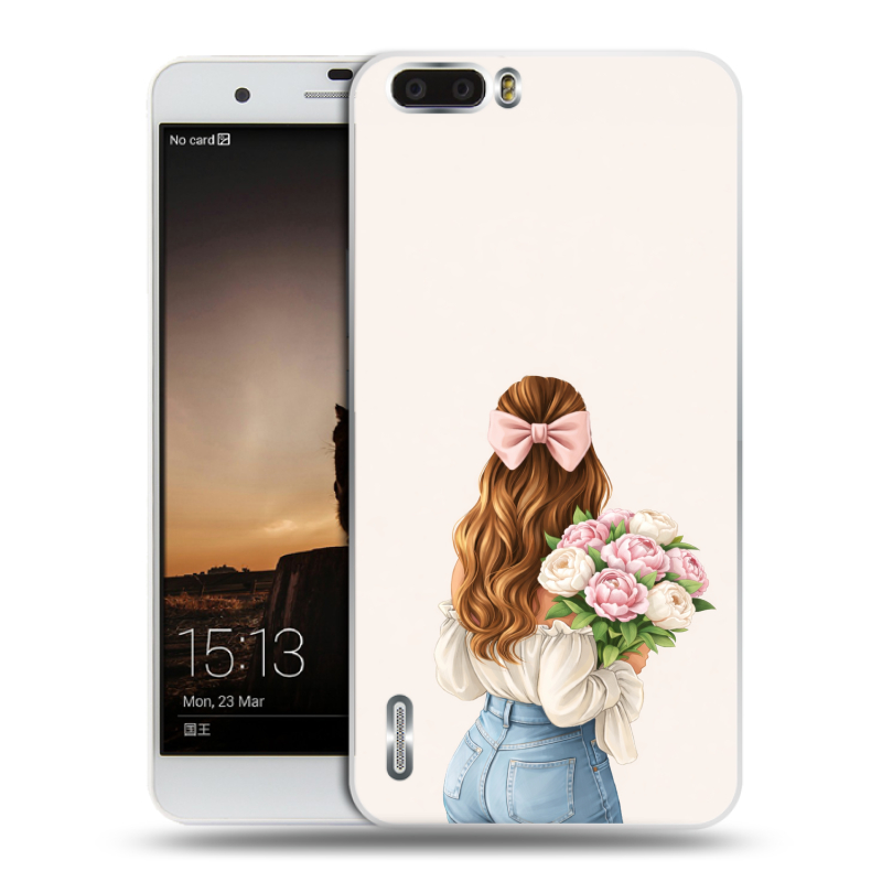 Силиконовый чехол на Huawei Honor 6 Plus с принтом женский Силиконовый чехол на Huawei Honor 6 Plus с принтом женский