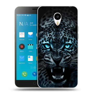 Пластиковый чехол на Meizu M1 Note с принтом Темный леопард