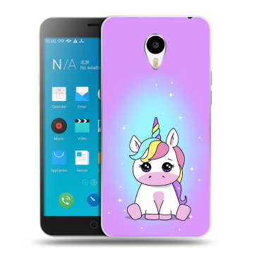Пластиковый чехол на Meizu M1 Note с принтом Единорог