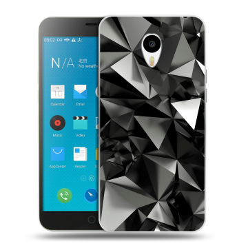Пластиковый чехол на Meizu M1 Note с принтом Черные кристаллы