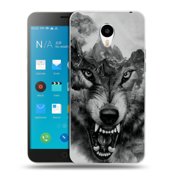 Пластиковый чехол на Meizu M1 Note с принтом Волк