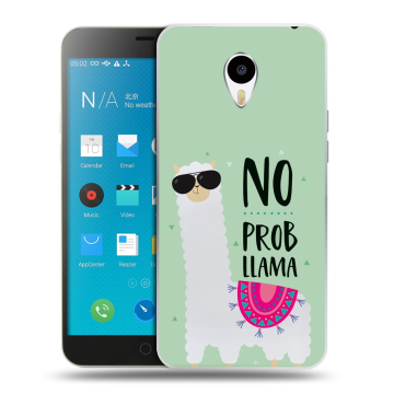 Пластиковый чехол на Meizu M1 Note с принтом Лама