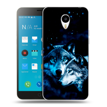 Пластиковый чехол на Meizu M1 Note с принтом Волки
