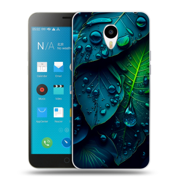 Пластиковый чехол на Meizu M1 Note с принтом Листья