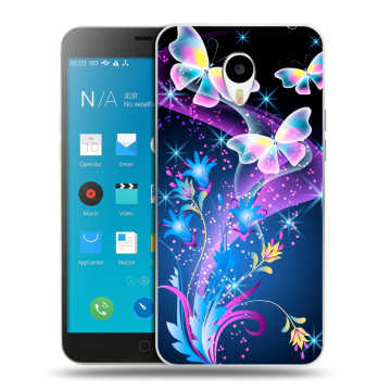 Пластиковый чехол на Meizu M1 Note с принтом Бабочки