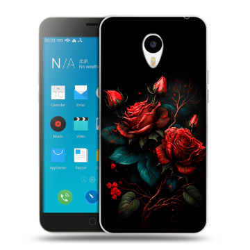 Пластиковый чехол на Meizu M1 Note с принтом Розы красные