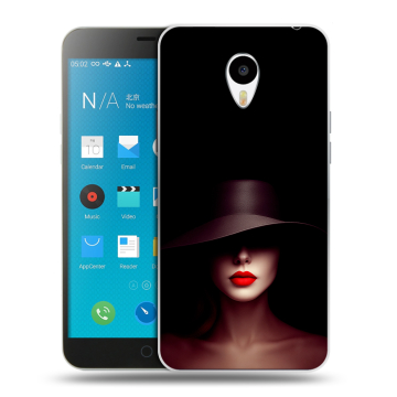 Пластиковый чехол на Meizu M1 Note с принтом Девушка в шляпе