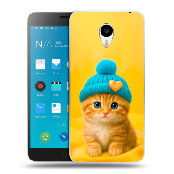 Пластиковый чехол на Meizu M1 Note с принтом Котенок в шапке