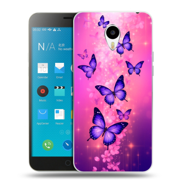 Пластиковый чехол на Meizu M1 Note с принтом Бабочки