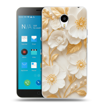 Пластиковый чехол на Meizu M1 Note с принтом Цветы