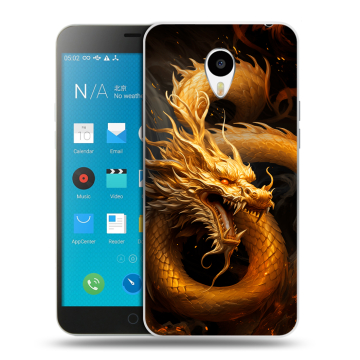 Пластиковый чехол на Meizu M1 Note с принтом Золотой дракон