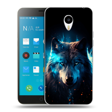 Пластиковый чехол на Meizu M1 Note с принтом Волк ночной