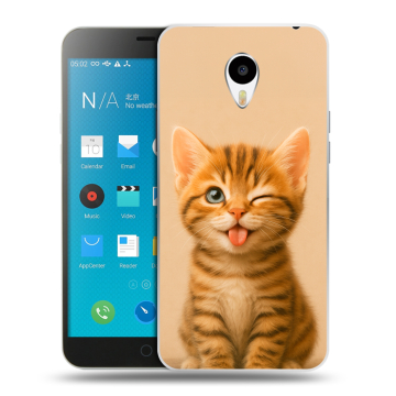Пластиковый чехол на Meizu M1 Note с принтом котенок