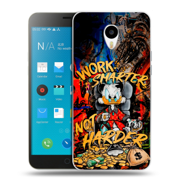 Пластиковый чехол на Meizu M1 Note с принтом Дональд Дак Деньги