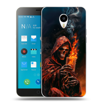 Пластиковый чехол на Meizu M1 Note с принтом Скелет и карты