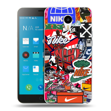 Пластиковый чехол на Meizu M1 Note с принтом Найк Nike яркий