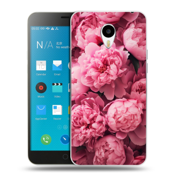 Пластиковый чехол на Meizu M1 Note с принтом цветы пионы