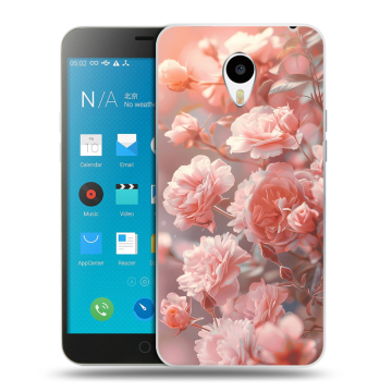 Пластиковый чехол на Meizu M1 Note с принтом Розовые розы