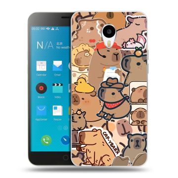 Пластиковый чехол на Meizu M1 Note с принтом капибара