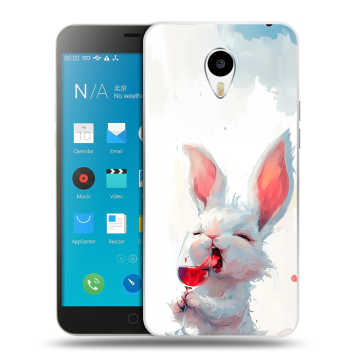 Пластиковый чехол на Meizu M1 Note с принтом кролик зайчик