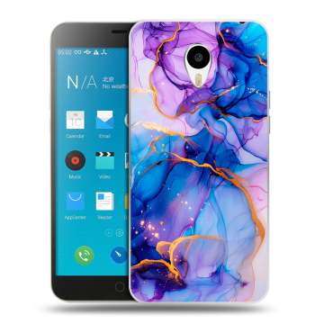 Пластиковый чехол на Meizu M1 Note с принтом синий мрамор
