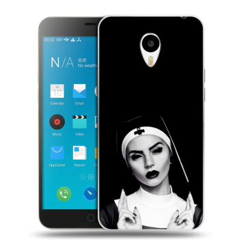 Пластиковый чехол на Meizu M1 Note с принтом монашка
