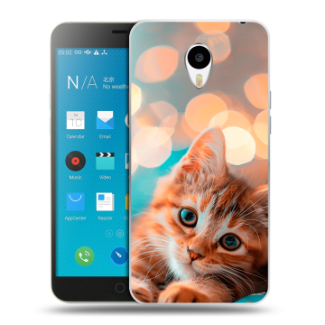 Пластиковый чехол на Meizu M1 Note с принтом котик