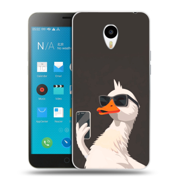 Пластиковый чехол на Meizu M1 Note с принтом утка в очках