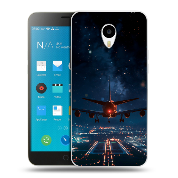 Пластиковый чехол на Meizu M1 Note с принтом самолет