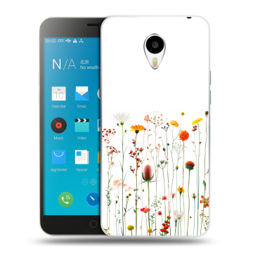 Пластиковый чехол на Meizu M1 Note с принтом цветы