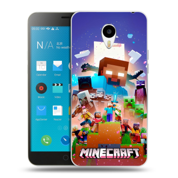 Пластиковый чехол на Meizu M1 Note с принтом Майнкрафт Minecraft